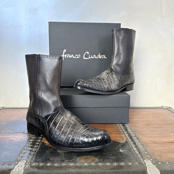 Franco Cuadra Mens Crocodile Cowhide Ankle Boot 827NPTV - Etsy display picture 1