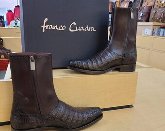 Franco Cuadra Mens Caiman Belly Brown Dress Boot 827FWTS