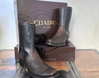 Cuadra Mens Handcrafted Brown Python Leather Boots 1J2DPH