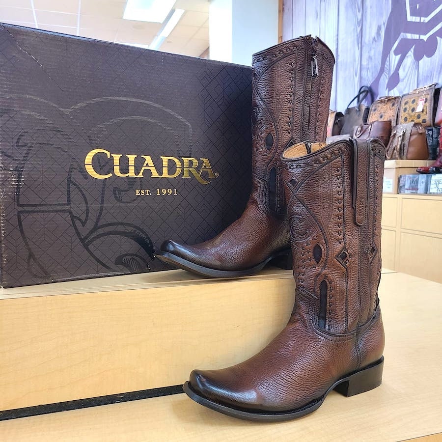 Cuadra Mens Deer Laser Woven Zipper Brown Boot 1J1JVE Etsy Polska