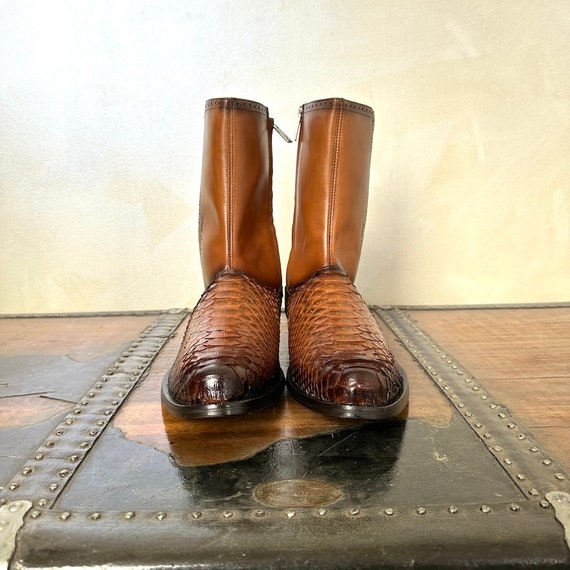Franco Cuadra Mens Honey Python Cowhide Ankle Boot 827PBTV  display picture 3