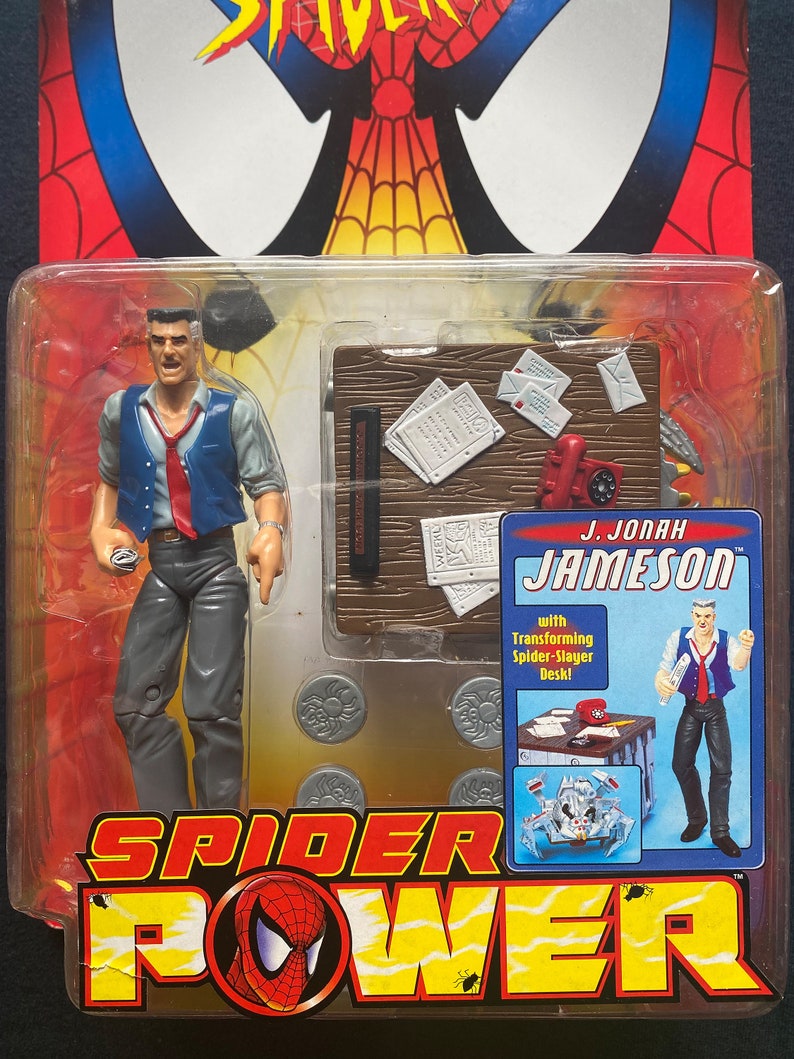 Vintage 1999 ToyBiz Comics Spider Man Spider Power J.Jonah Jameson Spiderman Action Figure Rare image 2