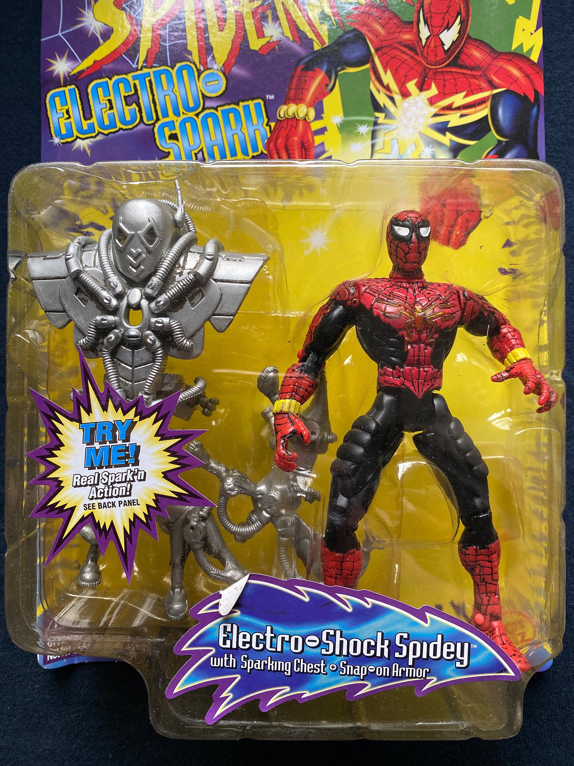 スパイダーマンElectro-SPARK 4体セット☆1997年製☆美品 Marvel Comics Toy Biz Spider-Man Electro-Spark Action Figure
