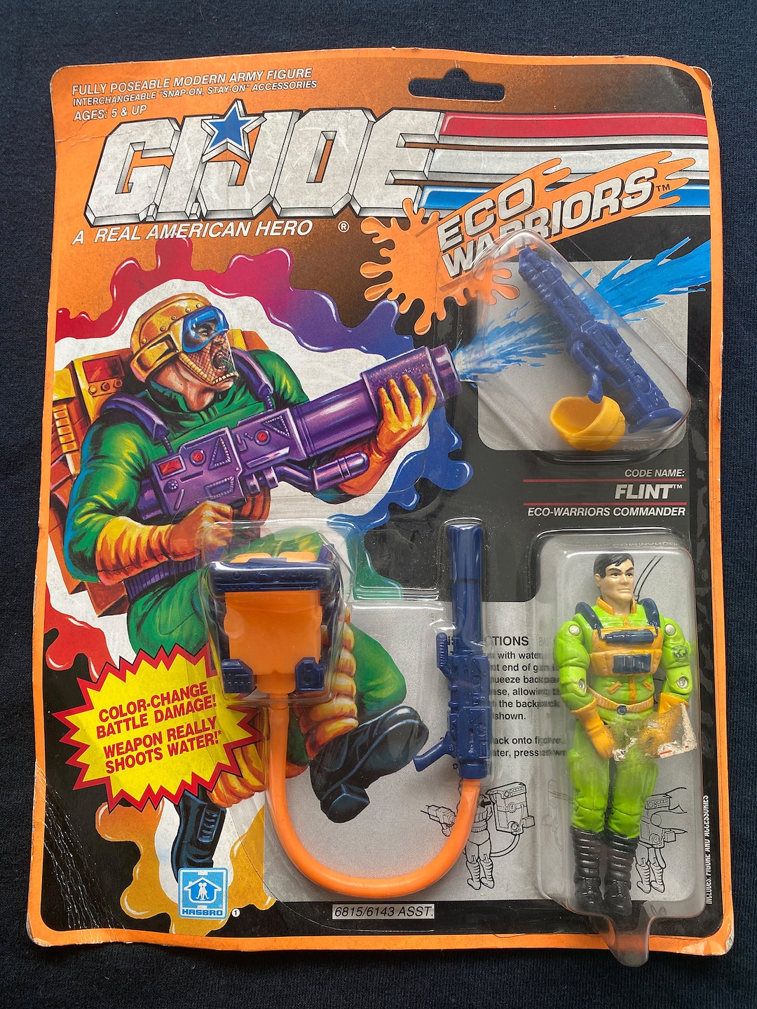 Vintage 1990 GI Joe A Real American Flint ECO Warriors Commander
