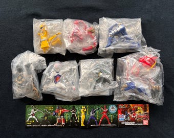 Vintage 2003 Dino Thunder Abaranger Gashapon Figure Set: Rare Megazord