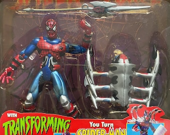 Vintage 1997 Toybiz Comics Spiderman Spider Force Transforming