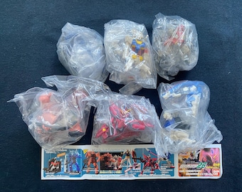 Vintage 2002 Bandai Mobile Suit Gundam Mobile Suit Part 26 Set 6 Gashapon Mini Figure  RX-78-2 Sword Strike Aegis Zaku