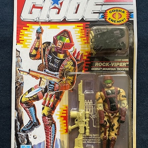 Vintage 1989 GI Joe A Real American Rock-Viper Cobra Mountain Trooper Action Figure Rare