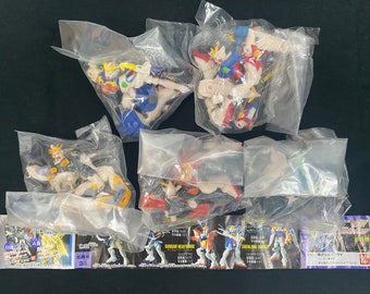 Vintage 1995 Bandai Gundam W HG MS Wing Gundam Set 5 Gashpon Figure Zero Japan Rare