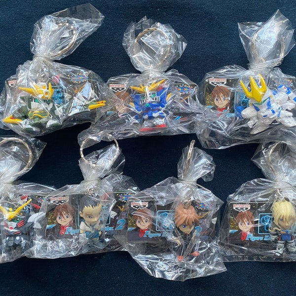 Vintage 1999 Banpresto Gundam HG MS W Wing Gundam EW Part 2 Set 7 Gashpon Key Holder Keychain Mini Figure Altron Deathscythe