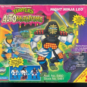 Vintage 1993 Playmates TMNT Teenage Mutant Ninja Turtles Auto Mutations Night Ninja Leo Action Figure Rare
