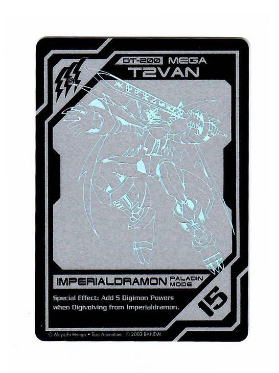 Vintage 2003 Bandai Digimon Imperialdramon Paladin Mode DT-200 Mega T2VAN  Limited Edition Silver Card New Rare - Etsy