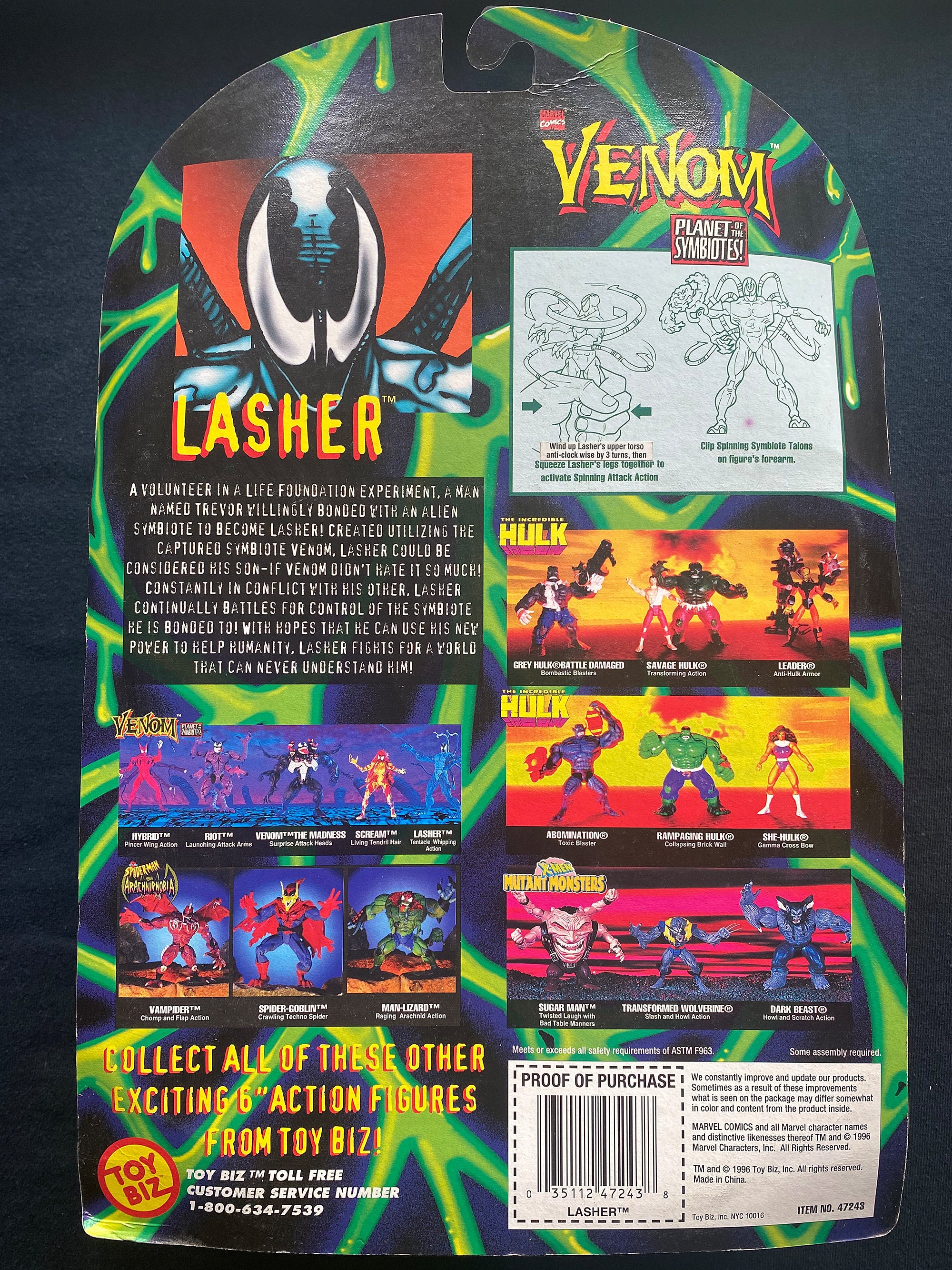 トイビズ　ヴェノム　ラッシャー　スパイダーマン ヴィンテージ 1996年 ToyBiz Comics スパイダーマン ヴェノム