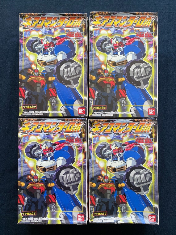 Vintage 2000 Bandai Gear Fighter Dendoh Oger Set 4 Candy Toy Robot
