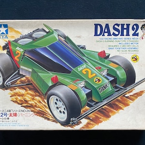Vintage 1990 Tamiya Mini 4WD 4x4 1/32 Dash 2 Burning Sun N0.26 Model Kit Car Japan Rare