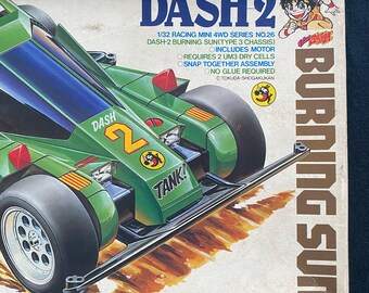 Vintage 1990 Tamiya Mini 4WD 4x4 1/32 Dash 2 Burning Sun N0.26