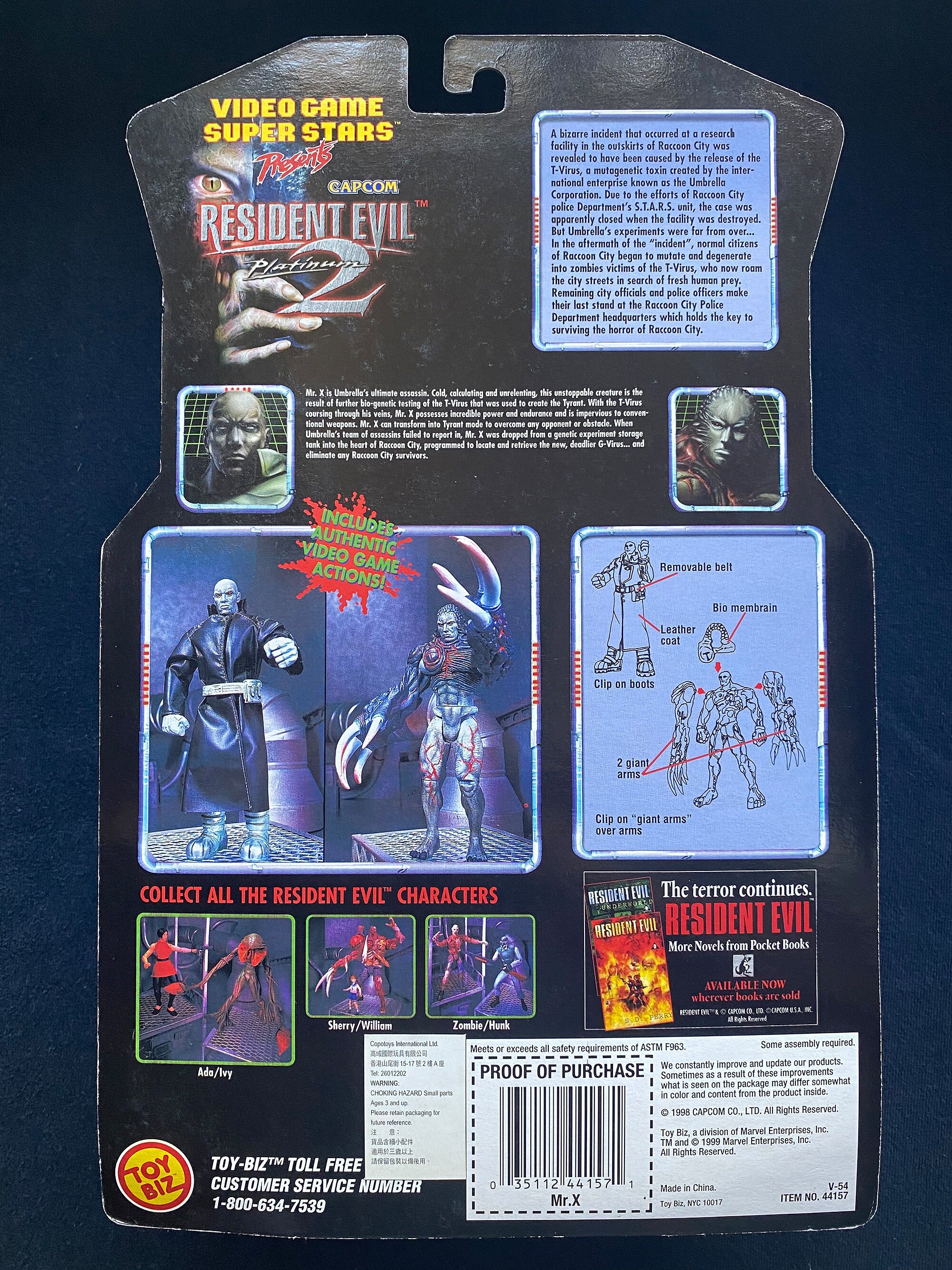 Vintage 1998 Capcom Resident Evil 2 Platinum Tyrant Mr.x Bio Vintage 1998 Capcom Resident Evil 2 Platinum Tyrant Mr.x Bio