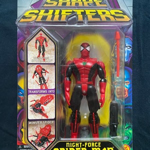 Vintage 1999 Toybiz Comics Spiderman Shape Shifters Night Force