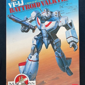 Vintage 1990 Bandai Robotech Macross 1/72 Scale VF-1J Battroid Valkyrie Model Kit Figure Japan Rare MIB