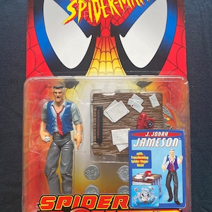 Vintage 1999 ToyBiz Comics Spider Man Spider Power J.Jonah Jameson Spiderman Action Figure Rare image 1