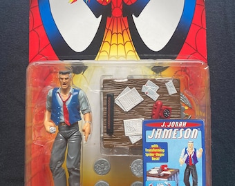 Vintage 1999 ToyBiz Comics Spider Man Spider Power J.Jonah Jameson Spiderman Action Figure Rare