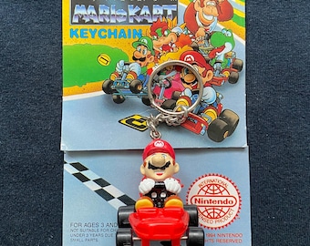 Chaveiro Nintendo Super Mario Kart Mario Mini Vintage 1994, porta-chaves, figura rara de videogame