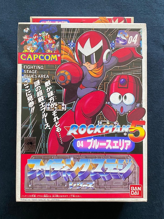 Vintage 1993 Bandai Capcom Megaman Rockman 5 Fighting Stage Blues