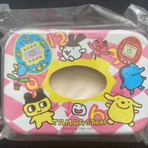 Vintage 1997 Bandai Tamagotchi Character Mini Paper Towel Metal Box Rare Japan