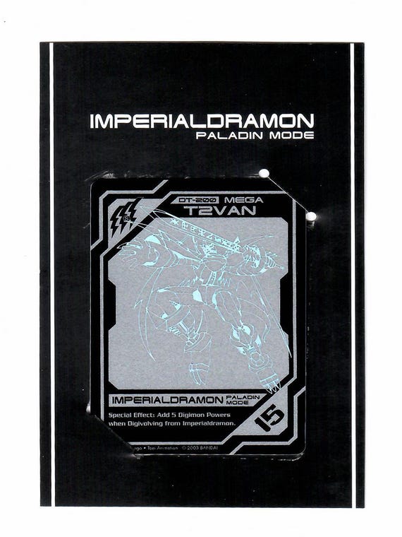 Vintage 2003 Bandai Digimon Imperialdramon Paladin Mode DT-200 Mega T2VAN  Limited Edition Silver Card New Rare - Etsy