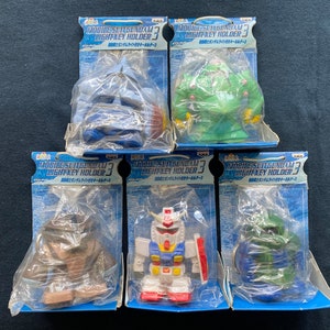 Vintage 1998 Banpresto Super Roboter Mobile Anzug Gundam Schlüsselhalter Teil 3 Set 5 Sammlung Abbildung RX-78-2 Zaku 1 Acguy Zock Gyan