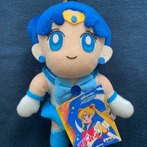 Muñeco de peluche vintage Banpresto Sailor Moon R Sailor Mercury OVNI de 1993, Sailor Moon, Japón, raro