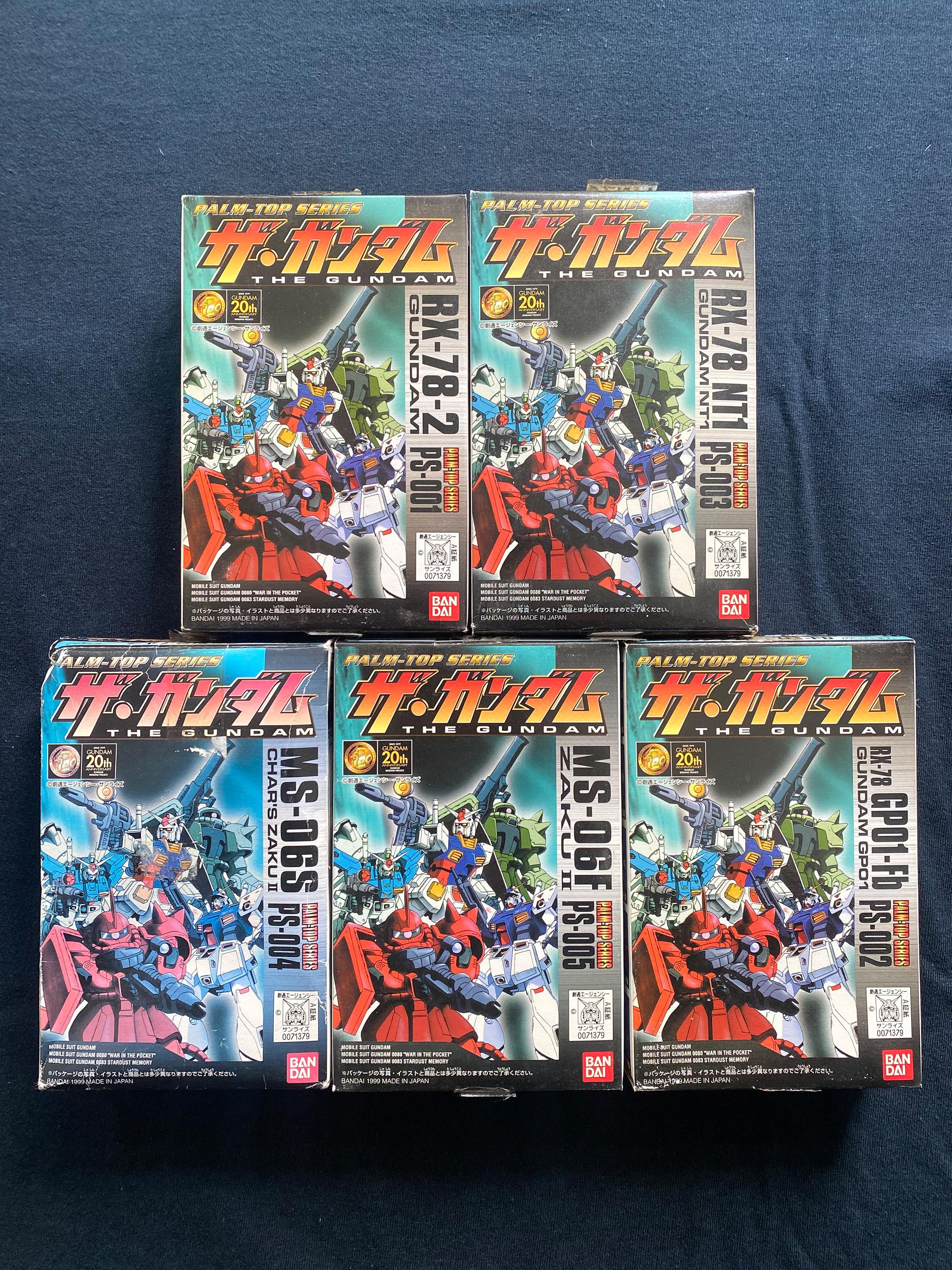Vintage 1999 Bandai the Gundam Palm -top Series Set 5 Model Kit