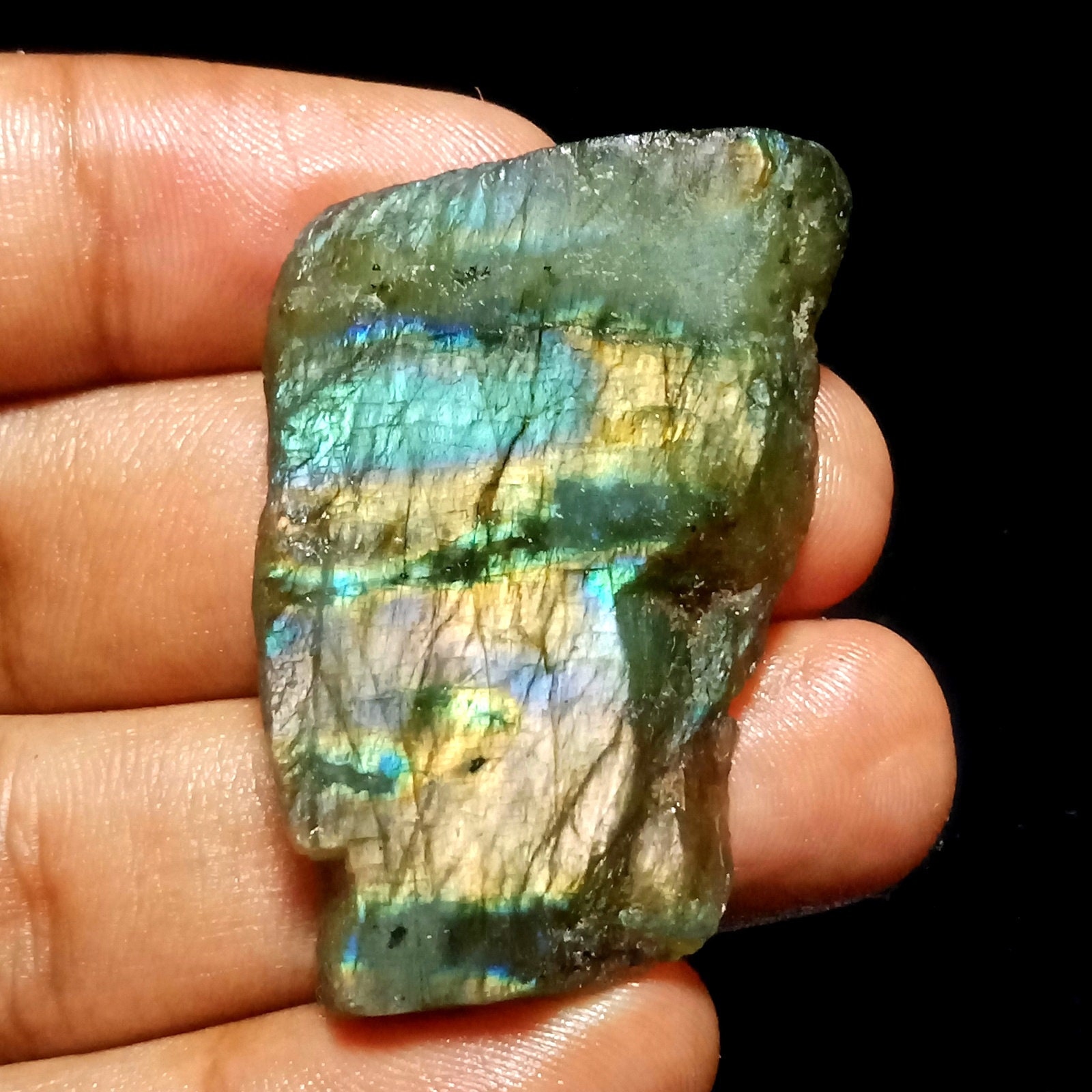 Natural LABRADORITE SLAB Unpolished Labradorite Slice Etsy UK
