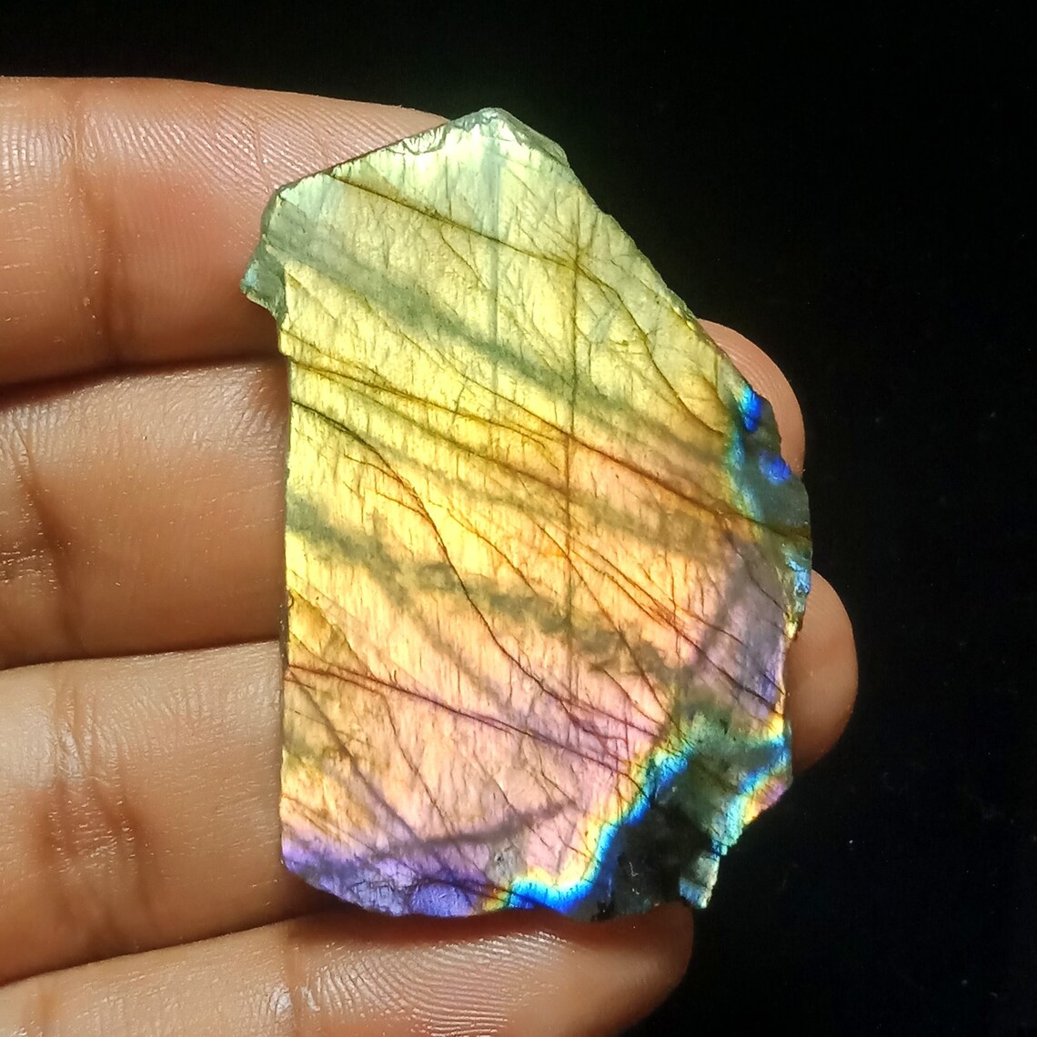 Natural LABRADORITE SLAB Unpolished Labradorite Slice Etsy UK