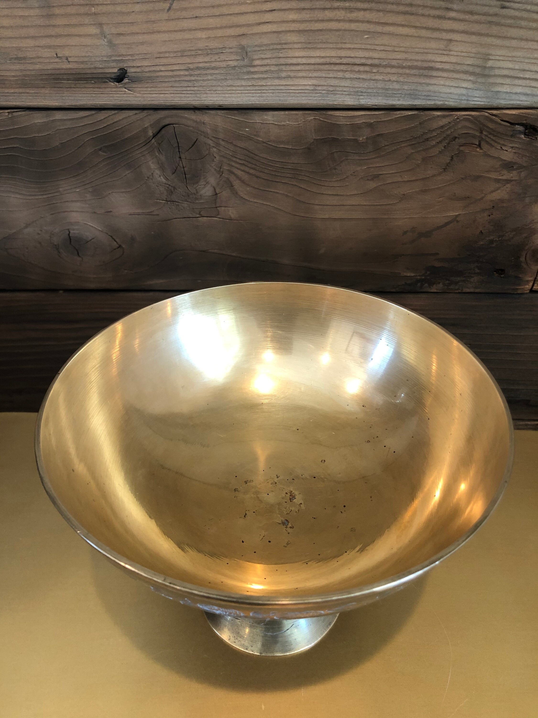 Vintage etched brass pedestal bowl Etsy