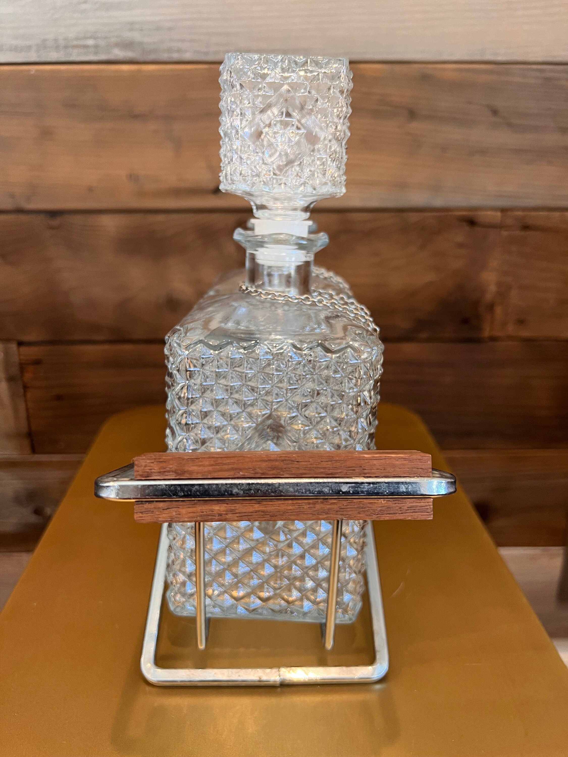 Glass Decanters and Tags With MCM Stand Etsy