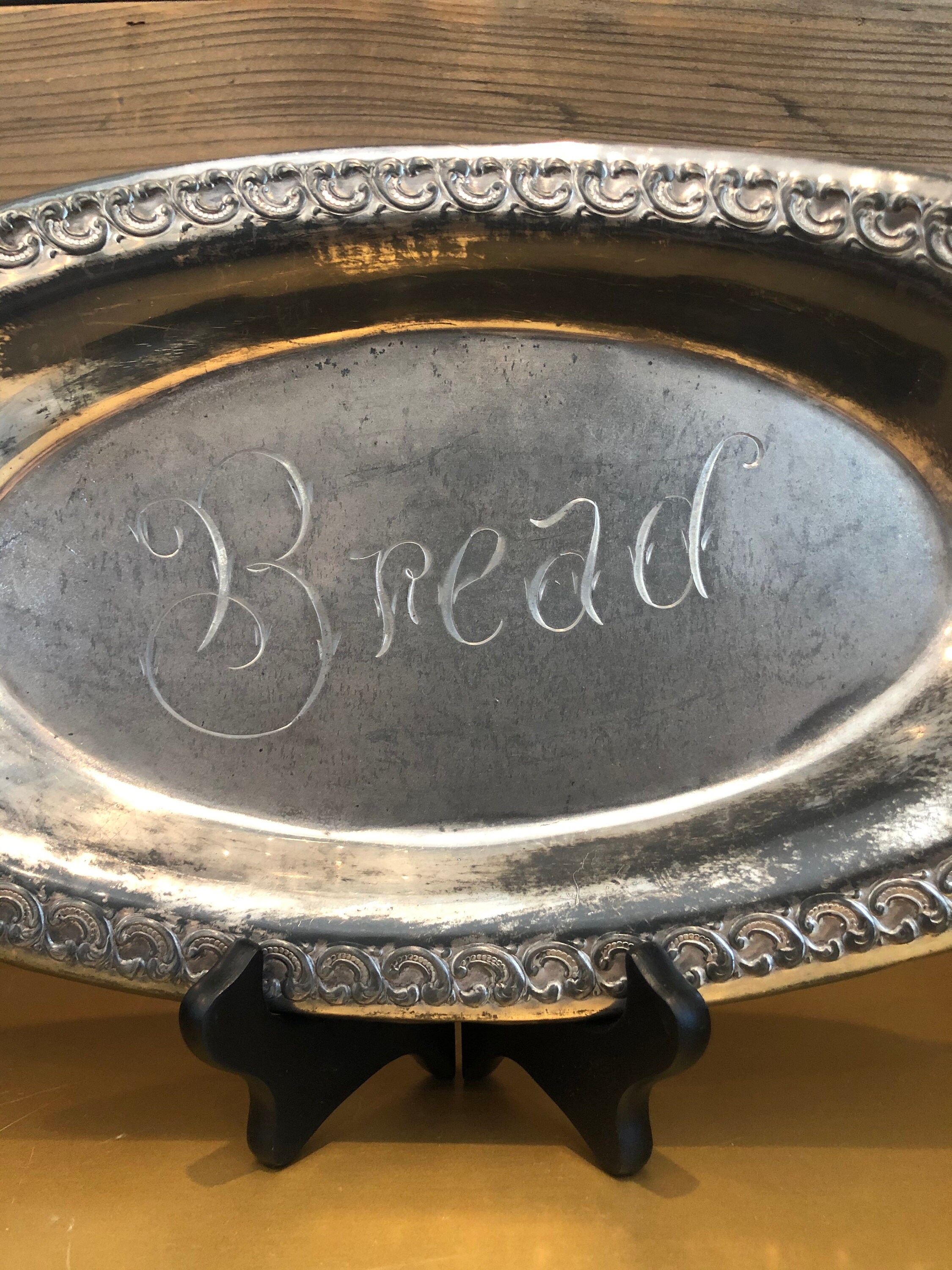 silver bread tray