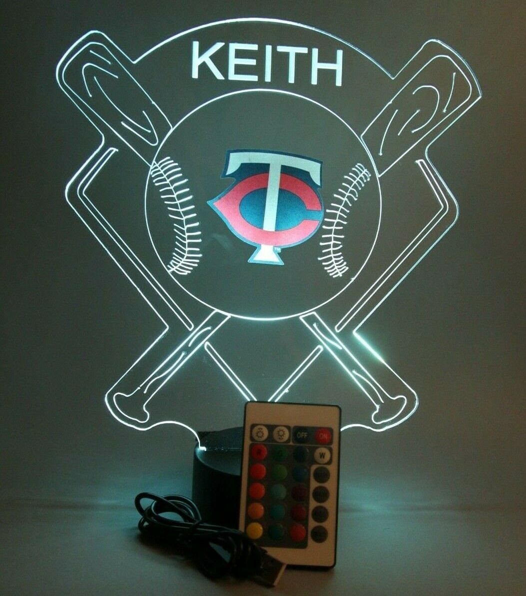 Minnesota Twins Night Light Up Baseball LED Sports Fan Lámpara Etsy