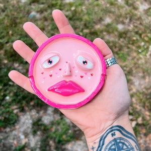 Creepy Face Ashtray/Trinket Tray - Handmade