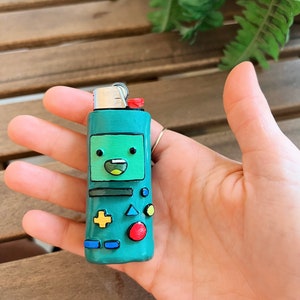 BMO Adventure Time Lighter Case - Handmade - Polymer Clay