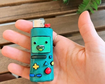 BMO Adventure Time Lighter Case - Handmade - Polymer Clay