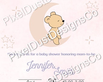 EDITABLE Bear Themed Baby Shower Invitations