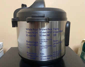 Customizable Instant Pot Cheat Sheet