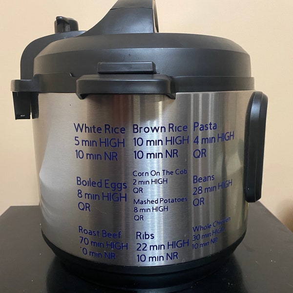 Customizable Instant Pot Cheat Sheet