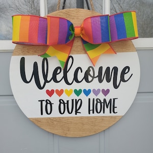 Pride Door Hanger | Rainbow Door Hanger | LGBTQIA Welcome Sign | Pride | Pride Welcome Sign | Pride Home Decor | Rainbow Decor for Pride