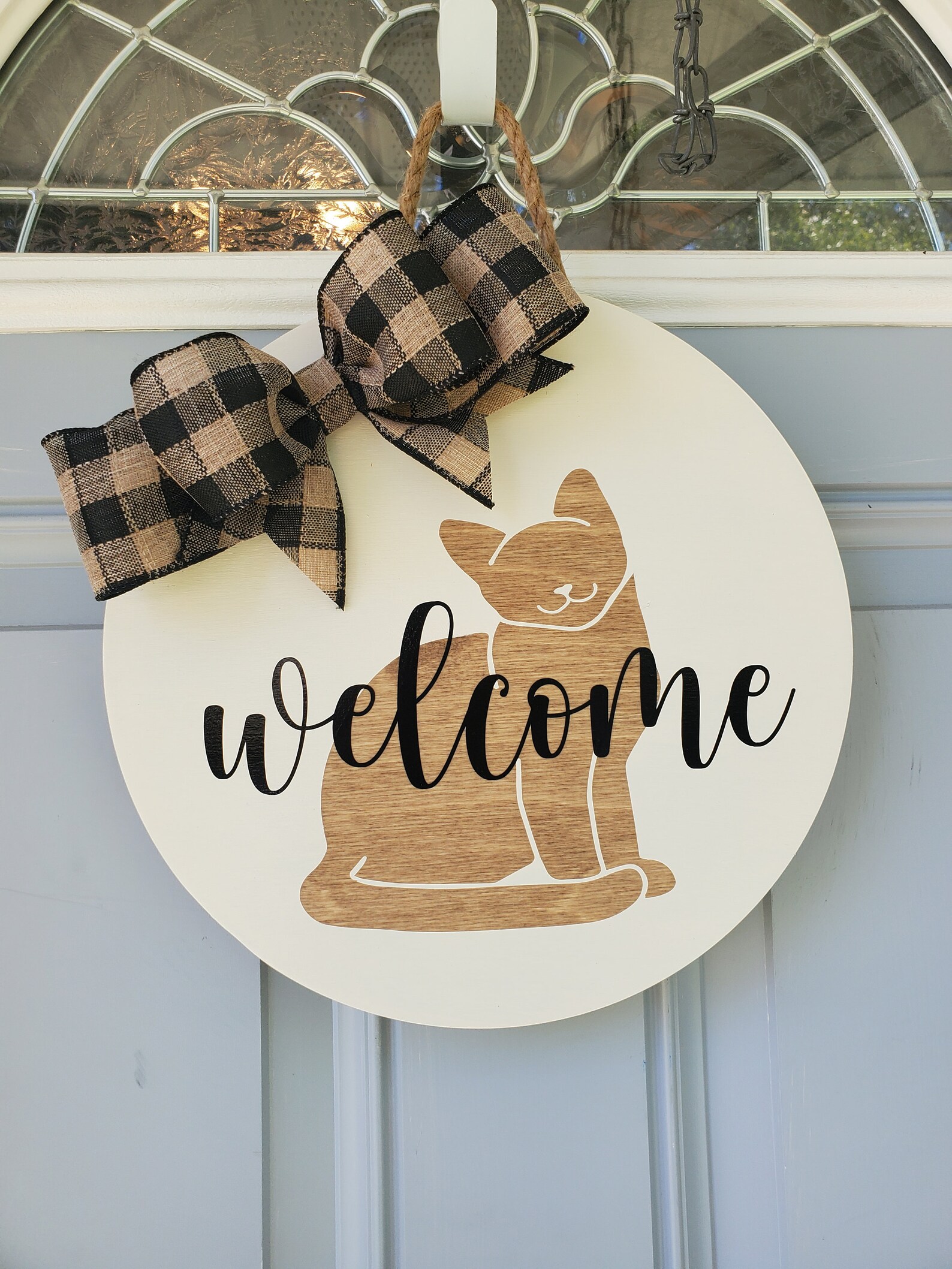 Front Door Decor Front Door Hanger Cats Cat Door Hanger Etsy