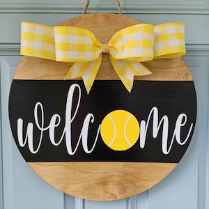 Front Door Decor | Welcome | Tennis | Tennis Ball |Door Hanger | Front Door Wreath | Housewarming Gift | Home Decor | Welcome Sign