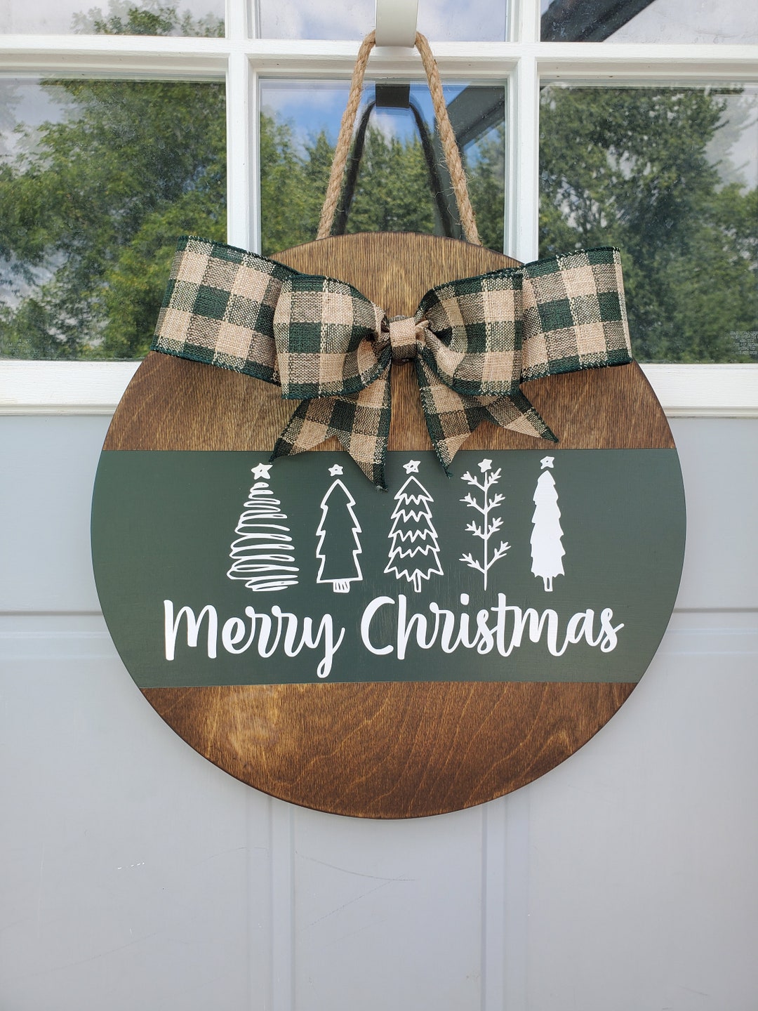 Christmas Door Hanger Christmas Door Sign Merry Christmas Etsy
