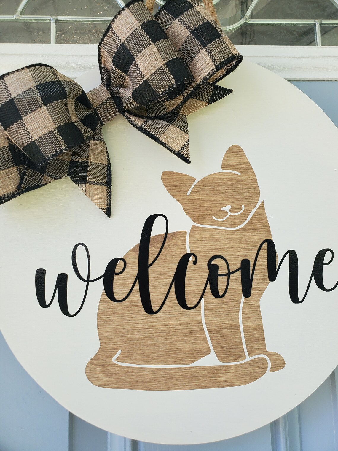 Front Door Decor Front Door Hanger Cats Cat Door Hanger Etsy