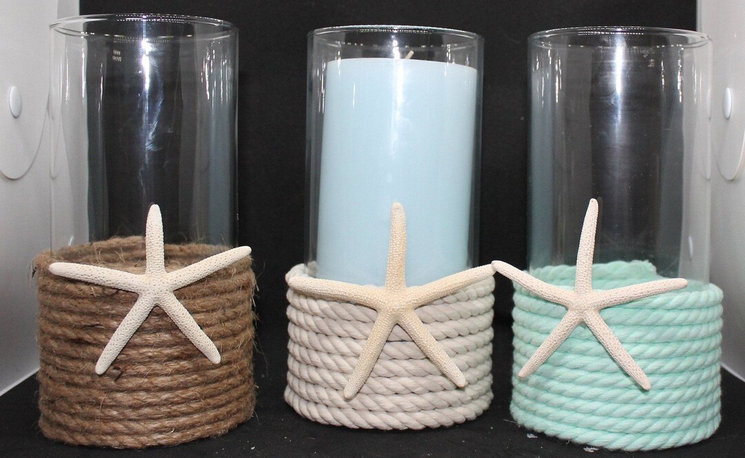 Coastal Candle Holder Beach Decor Starfish sand Dollar Candle Holder